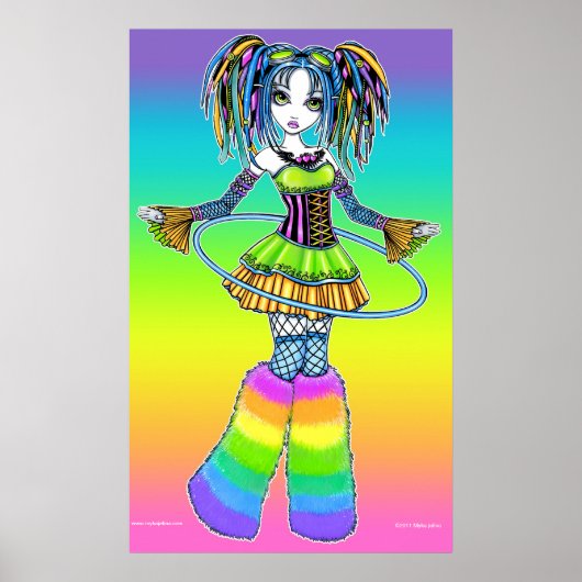"Luxie" Rainbow Cyber Goth Hula Hoop Fee Poster (Vorne)