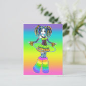 "Luxie" Rainbow Cyber Goth Hula Hoop Fee Postkarte (Stehend Vorderseite)