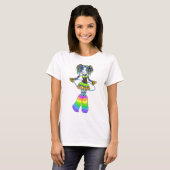 "Luxie" RegenbogenCyber Goth Feen-Behälter-Spitze T-Shirt (Vorne ganz)