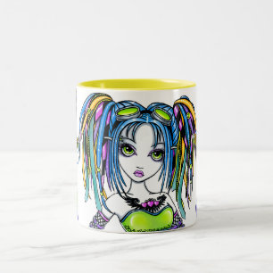 "Luxie" RegenbogenCyber Goth Hula Band-Feen-Tasse Zweifarbige Tasse