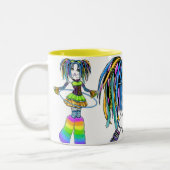 "Luxie" RegenbogenCyber Goth Hula Band-Feen-Tasse Zweifarbige Tasse (Links)