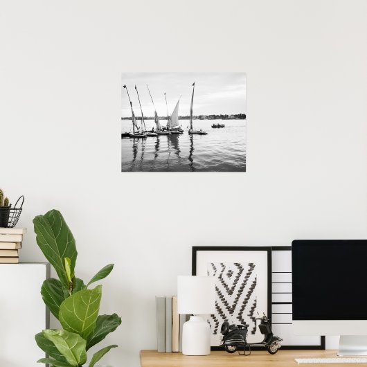 Luxor Ägypten, Feluccas am Nil Poster (Heimbüro)