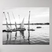 Luxor Ägypten, Feluccas am Nil Poster (Vorne)