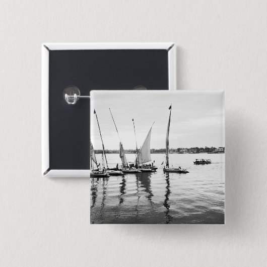 Luxor Ägypten, Feluccas im Nil Button (Vorne & Hinten)