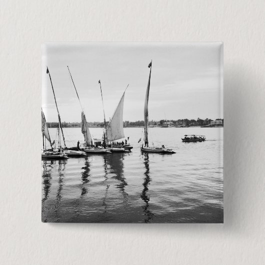 Luxor Ägypten, Feluccas im Nil Button (Vorderseite)