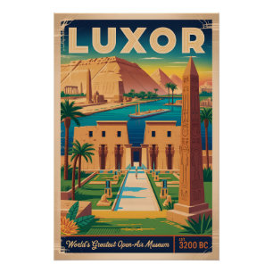 Luxor Ägypten Retro-Reiseposter-Kunst drucken Poster