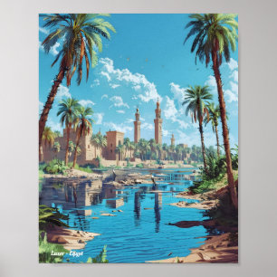 Luxor Ägypten Vintage Reise Poster
