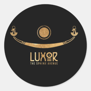 Luxor die Sphinx-Allee Khufus-Schiff Karnak Ägypte Runder Aufkleber