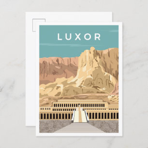 Luxor Egypt Art Vintage Postkarte