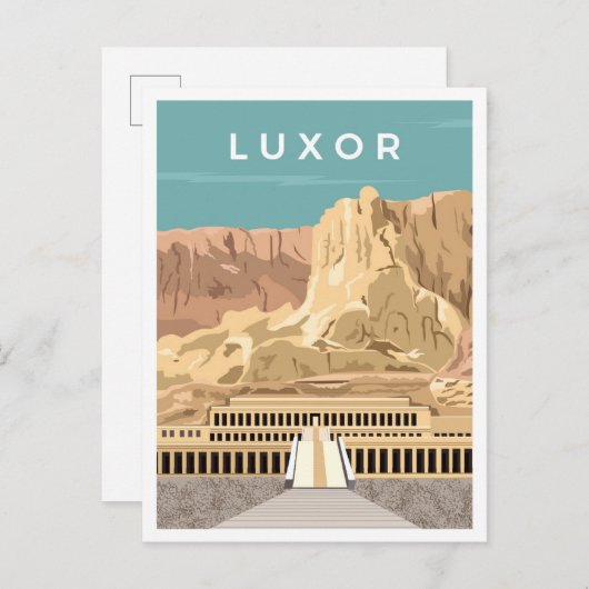 Luxor Egypt Art Vintage Postkarte (Vorne/Hinten)