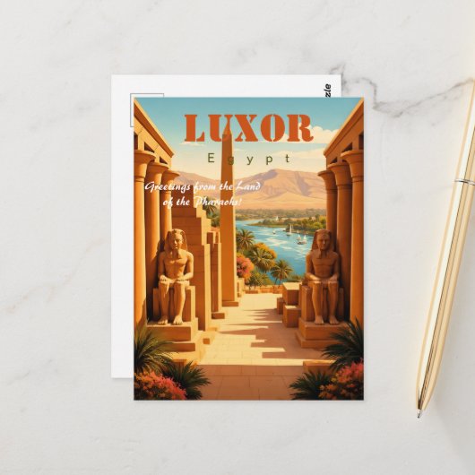 Luxor Egypt Postkarte (Vorderseite/Rückseite Beispiel)