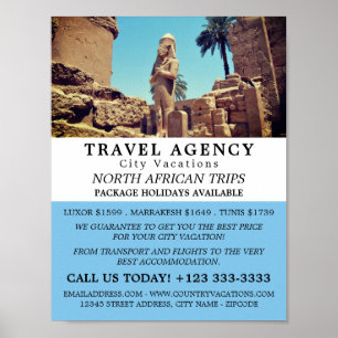 Luxor Temple, Ägypten, Reiseagentur Werbung Poster