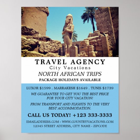 Luxor Temple, Ägypten, Reiseagentur Werbung Poster (Vorne)
