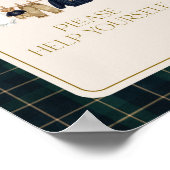 Luxsary  Bear Plaid Baby Shower Drinks Bar Poster (Ecke)