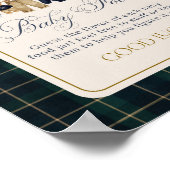 Luxsary Bear Plaid Baby Shower Guess Baby Food Poster (Ecke)