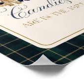 Luxsary Bear Plaid Baby Shower Guess Candies Poster (Ecke)