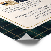 Luxsary  Bear Plaid Baby Shower Guest Book Poster (Ecke)