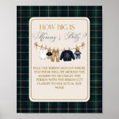 Luxsary  Bear Plaid Baby Shower Mom Belly Game Poster (Vorne)