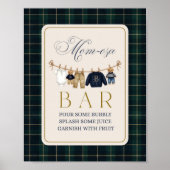 Luxsary Bear Plaid Baby Shower Momosa Bar Poster (Vorne)