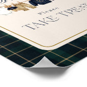 Luxsary Bear Plaid Baby Shower Sweet Treat Poster (Ecke)