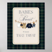 Luxsary Bear Plaid Baby Shower Sweet Treat Poster (Vorne)