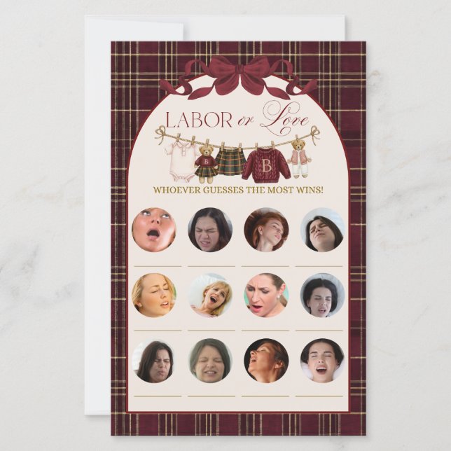 Luxsary Teddy Baby Shower Girl Plaid Game (Vorderseite)