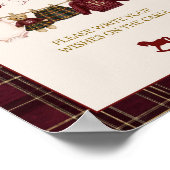 Luxsary Teddy Bear Baby Shower Girl Plaid Bow Poster (Ecke)