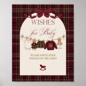 Luxsary Teddy Bear Baby Shower Girl Plaid Bow Poster (Vorne)