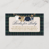 Luxsary Teddy Bear Plaid Baby Shower Book Request Begleitkarte (Vorderseite)