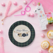Luxsary Teddy Bear Plaid Baby Shower Paper Plate Pappteller (Party)