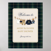 Luxsary Teddy Bear Plaid Baby Shower  Poster (Vorne)
