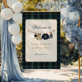 Luxsary Teddy Bear Plaid Baby Shower  Poster