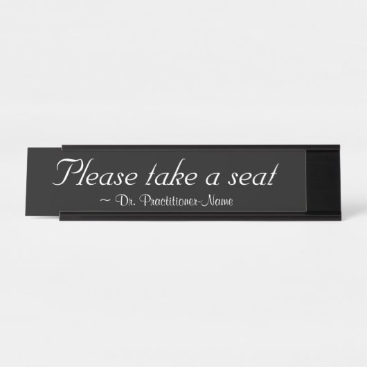 Luxuriös "Bitte nehmen Sie Platz" Schreibtischnamensplakette (Vorderseite )