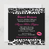 Luxuriös Damast-Bonbon 16 des Leopard-311 Einladung (Rückseite)