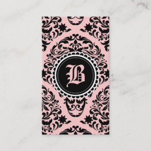 Luxuriös Damast-Monogramm-Blume des Pfirsich-311 Visitenkarte