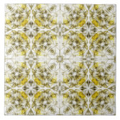 Luxuriös, dekorativ, Senfgelb, weiß, grau Fliese (Vorderseite)