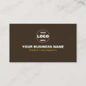 Luxuriös Dunkelbraun Texturiert QR-Code Minimal Go Visitenkarte (Vorderseite)