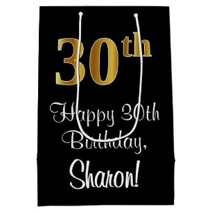 Luxuriös, elegant, Imitate Gold Look 30. Geburtsta Mittlere Geschenktüte