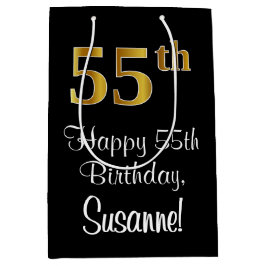 Luxuriös, elegant, Imitate Gold Look 55. Geburtsta Mittlere Geschenktüte