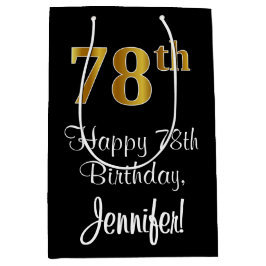 Luxuriös, elegant, Imitate Gold Look 78. Geburtsta Mittlere Geschenktüte