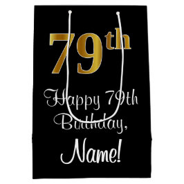 Luxuriös, elegant, Imitate Gold Look 79. Geburtsta Mittlere Geschenktüte