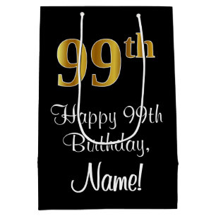 Luxuriös, elegant, Imitate Gold Look 99. Geburtsta Mittlere Geschenktüte