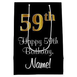 Luxuriös, elegant, Imitats Gold Look 59. Geburtsta Mittlere Geschenktüte