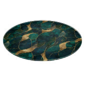 Luxuriös geometrisch Abstrakter Rundpouf Schneidebrett (Ecke)