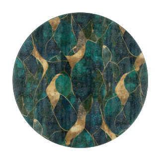 Luxuriös geometrisch Abstrakter Rundpouf Schneidebrett