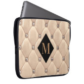 luxuriös getuftes Goldmonogramm Laptopschutzhülle (Vorne Rechts)