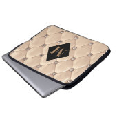 luxuriös getuftes Goldmonogramm Laptopschutzhülle (Vorne Knopf)