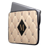 luxuriös getuftes Goldmonogramm Laptopschutzhülle (Vorderseite Links)
