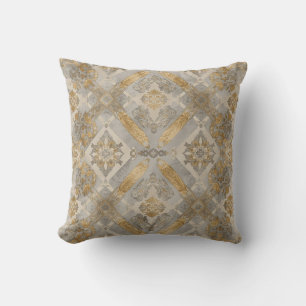 Luxuriös, Gold Grau Beigi Ornament , Elegant Kissen