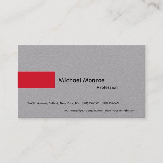 Luxuriös grau Minimalistisch Modernes Beruflich Visitenkarte (Vorderseite)